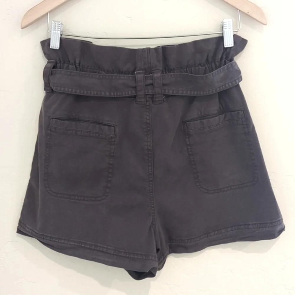 Splendid Ryland Olive Paper Bag High Waist Belted Shorts Size Small